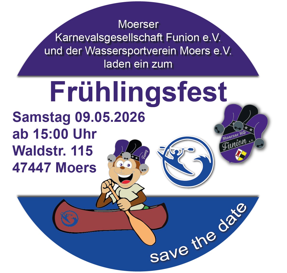 Flyer mit Hinwesie auf Ort und Zeit